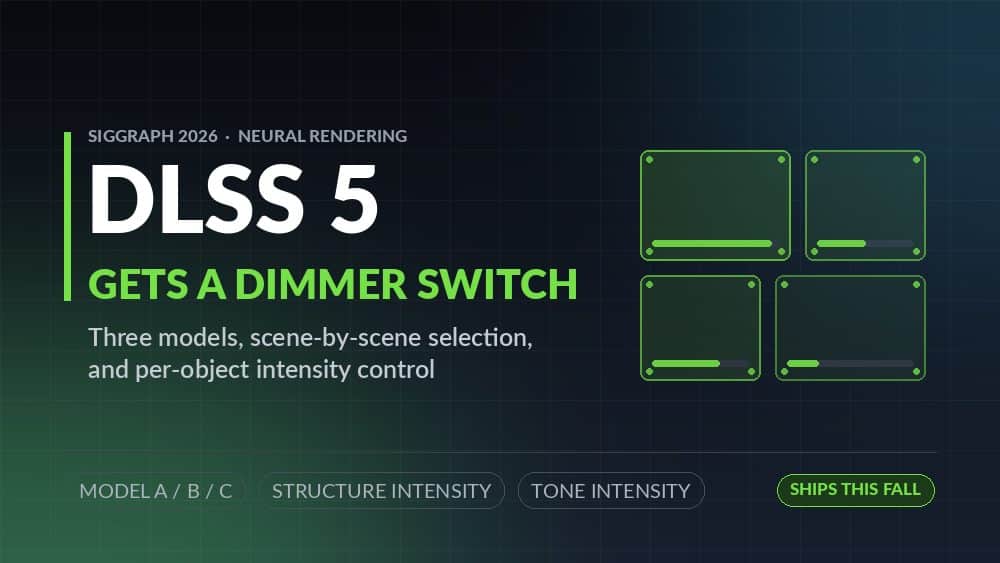 Demostración de los controles de intensidad de DLSS 5 presentada por NVIDIA en SIGGRAPH 2026