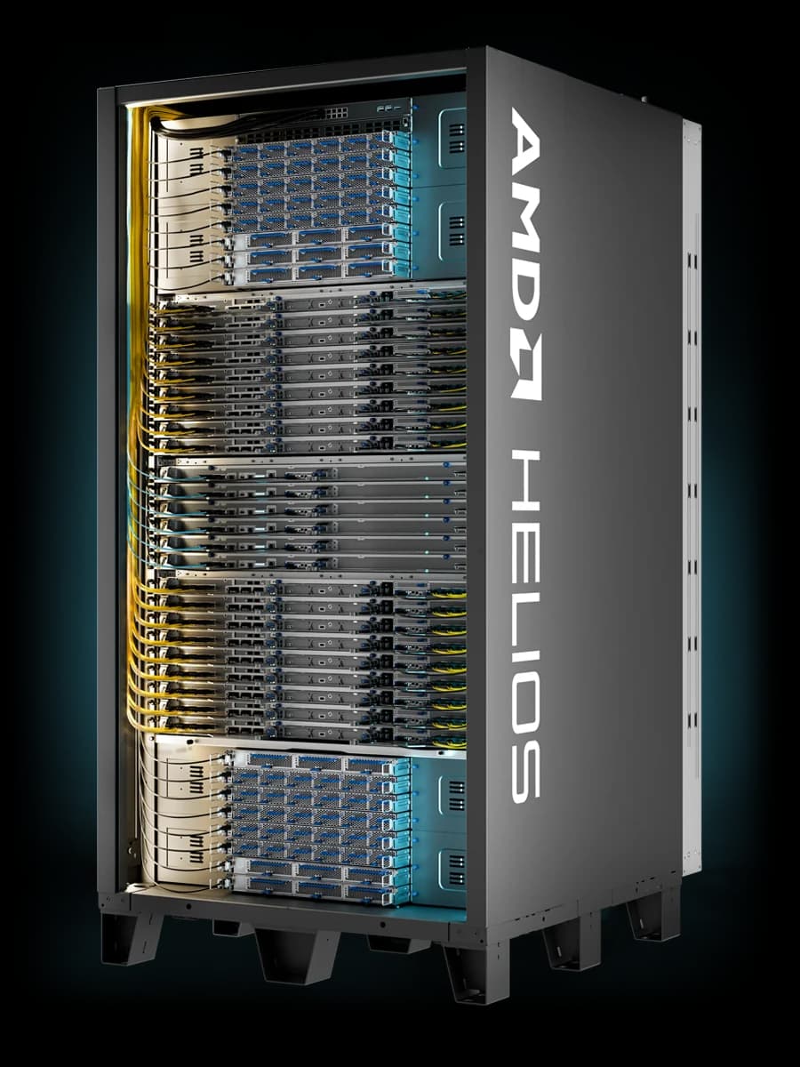 AMD Helios rack integrating 72 Instinct MI455X accelerators