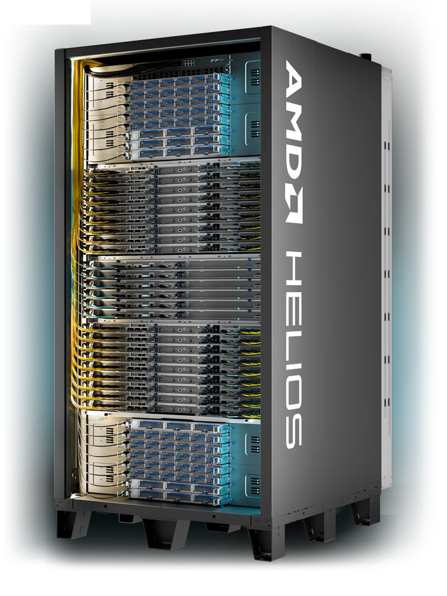 AMD Helios rack integrating 72 Instinct MI455X accelerators