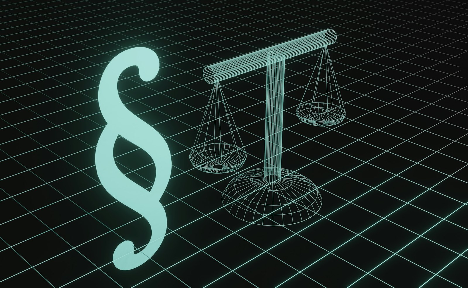 Digital representation of the scales of justice