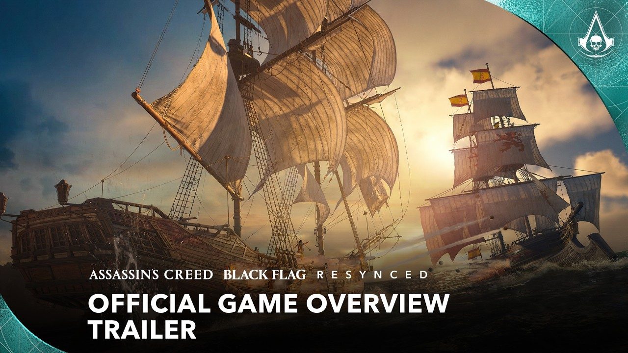 Two ships fight at sunset in Black Flag Resynced