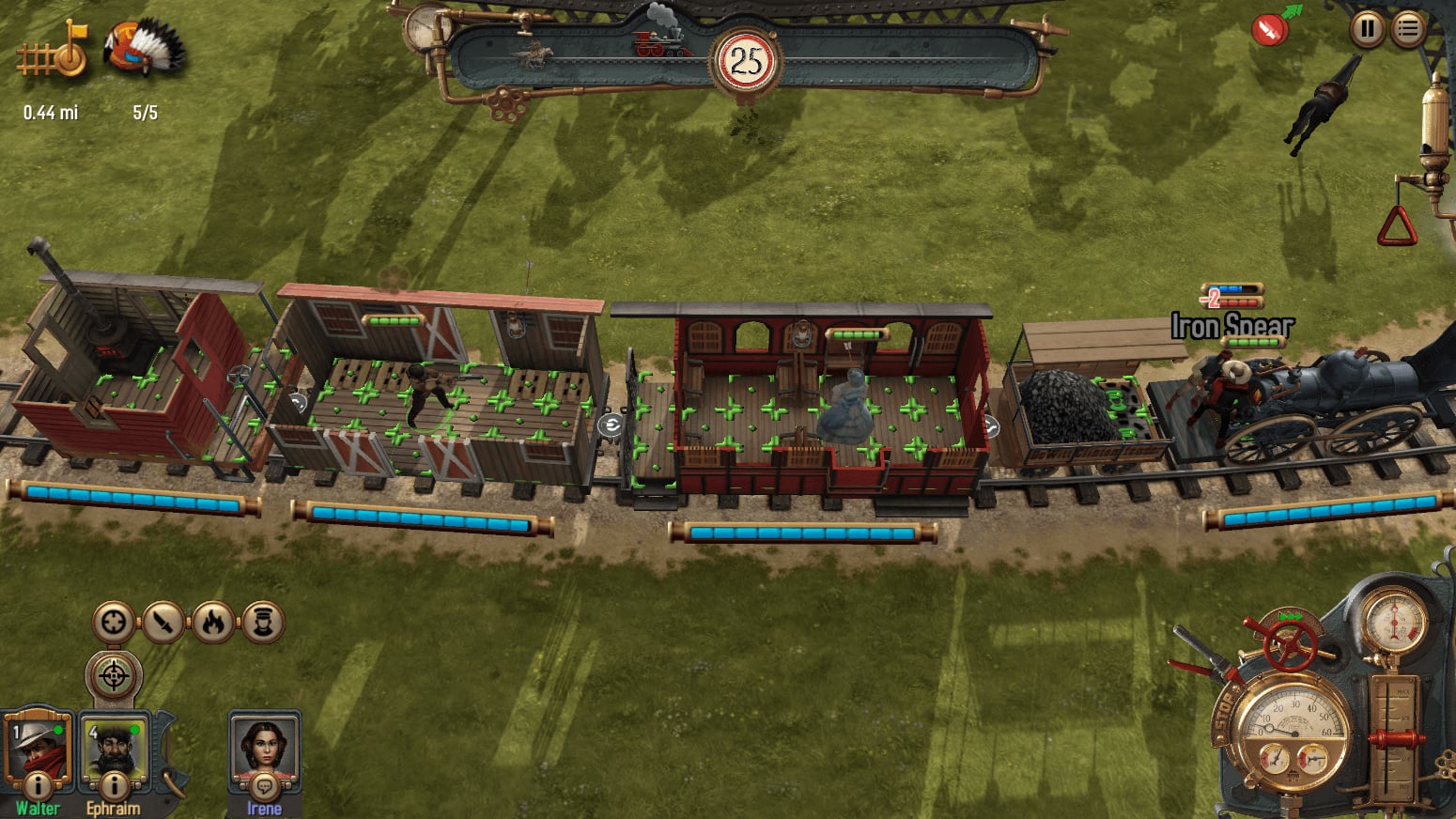 Vagones de Bounty Train con casillas verdes para mover a la tripulación, captura oficial de marzo de 2017