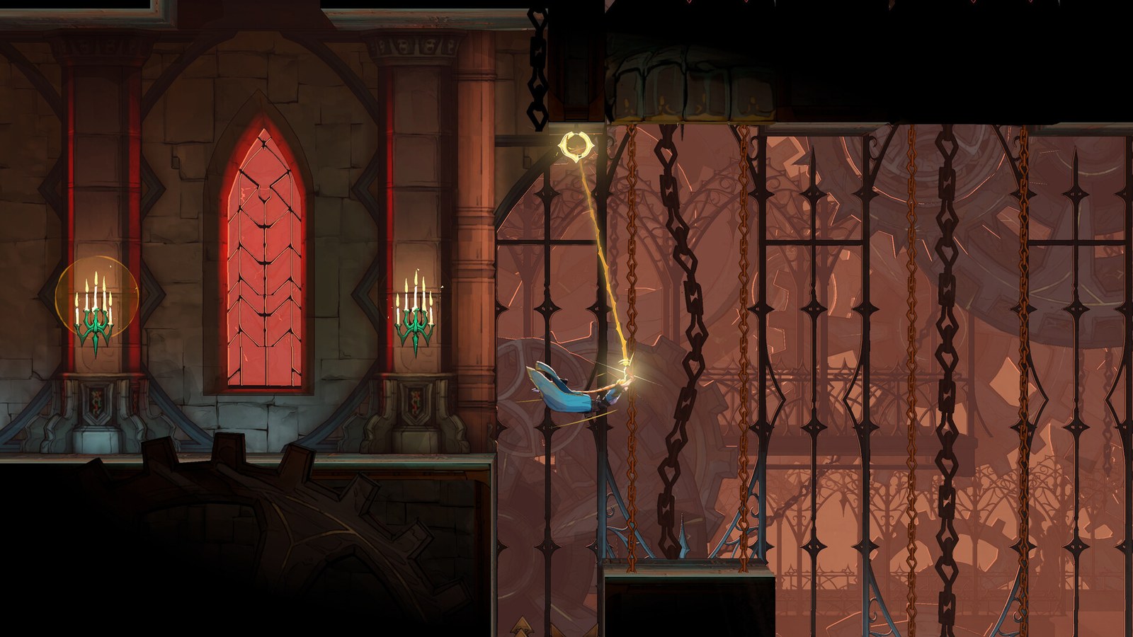 Rose Belmont en un salón gótico con grandes ventanales en Castlevania Belmont’s Curse
