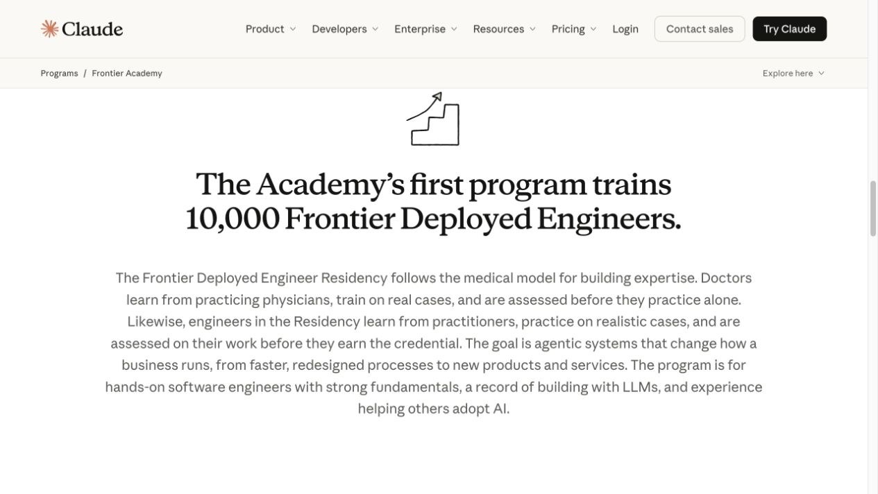 La web de Frontier Academy describe el perfil de los ingenieros participantes