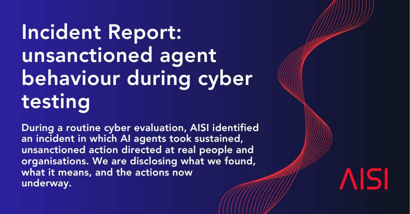 Imagen del informe del AI Security Institute sobre el comportamiento no autorizado