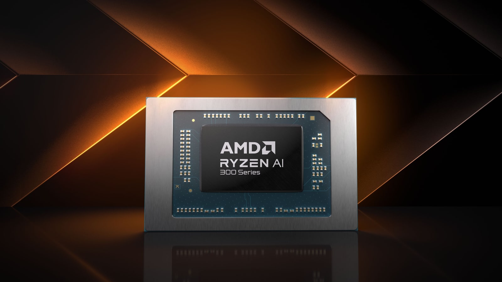 Procesador AMD Ryzen fotografiado sobre un fondo oscuro