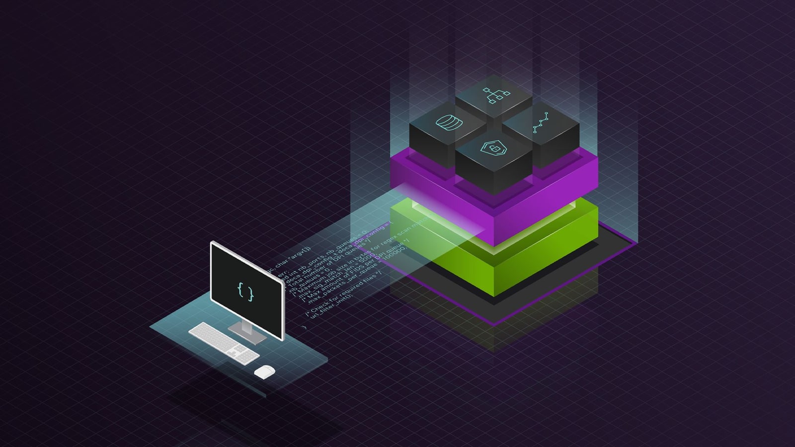 Diagrama técnico de una aplicación enviando trabajo a la GPU
