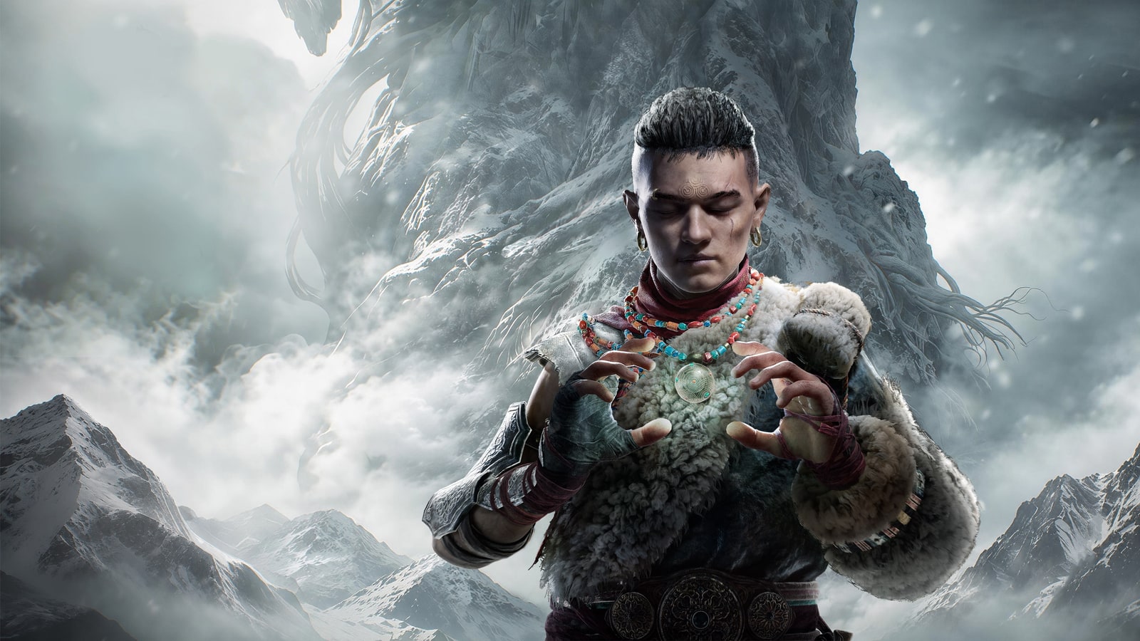 Adan uses his power before a snowy mountain in Daba: Land of Water Scar