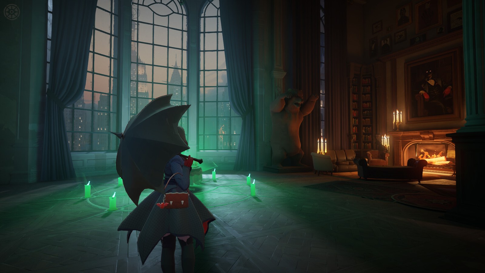 Una heroína de Deadlock en un interior iluminado en verde