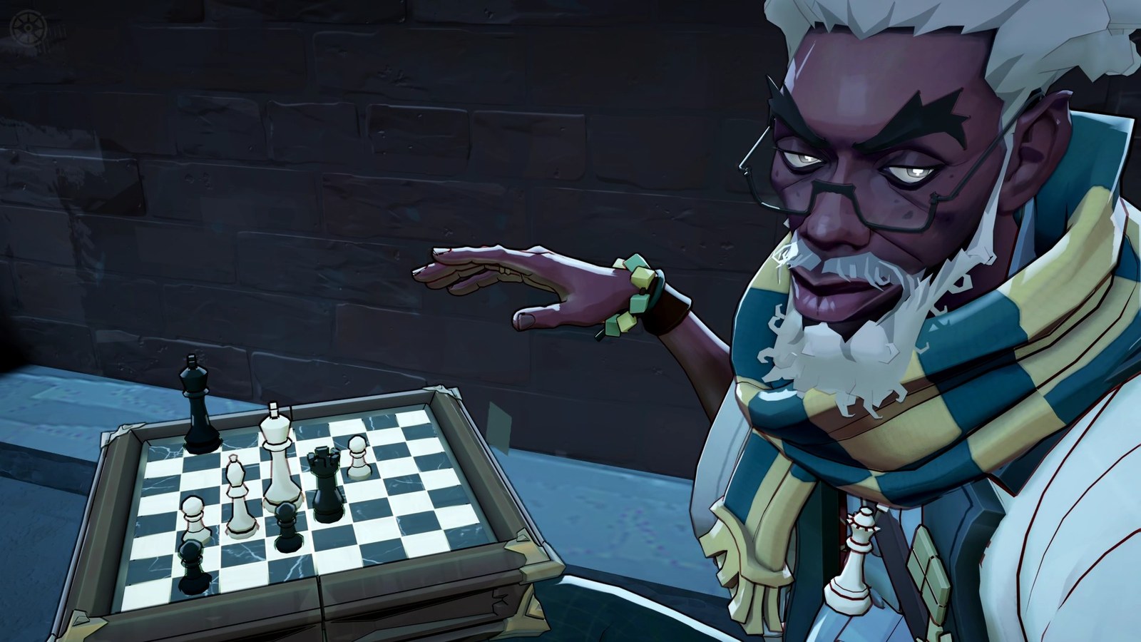 Solomon holding a chessboard in Deadlock