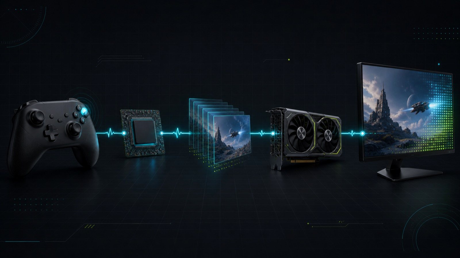 Cadena que explica dónde aparece el input lag entre mando, PC y monitor