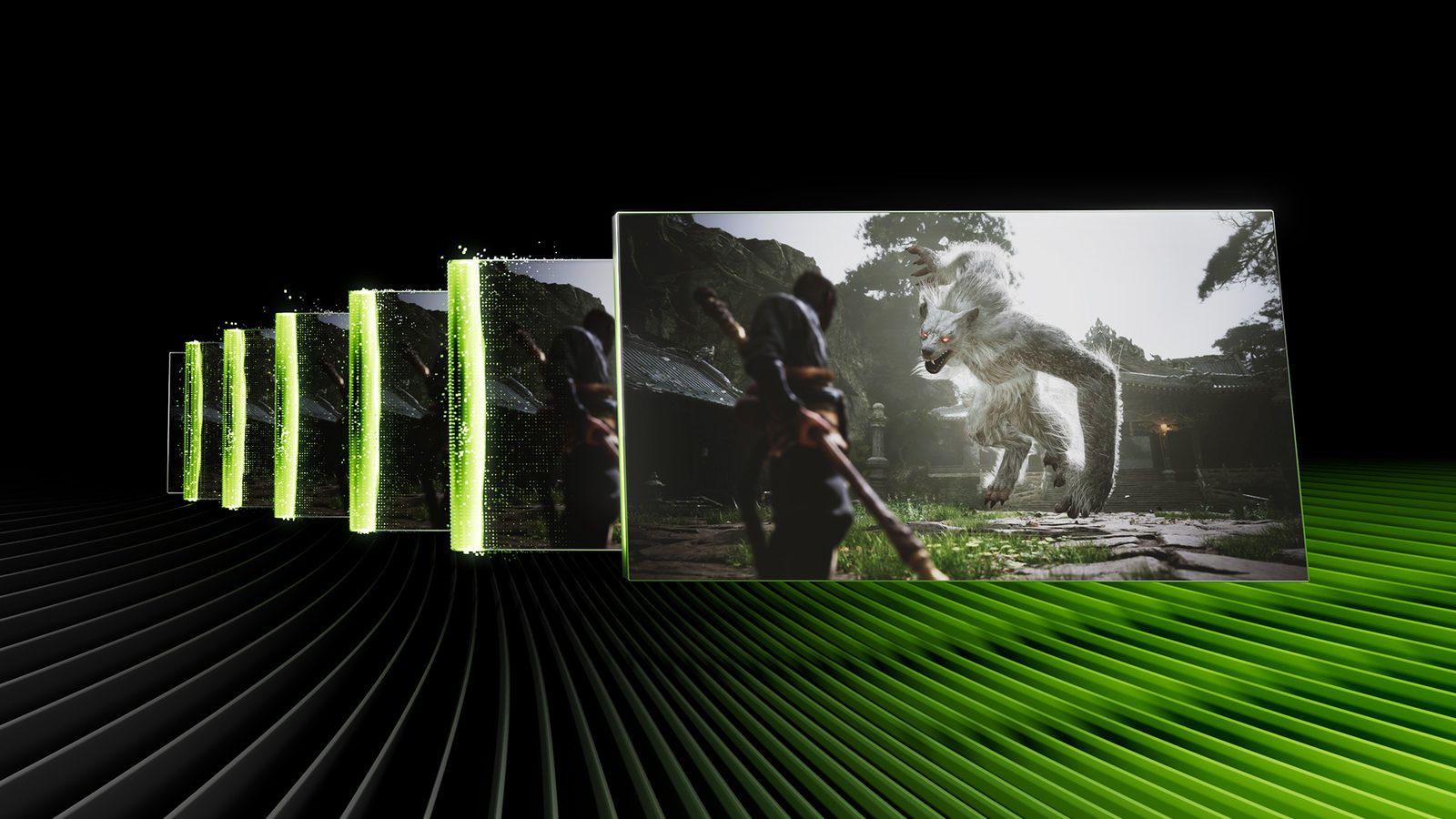 Official NVIDIA illustration of DLSS 4.5 and dynamic frame generation in games