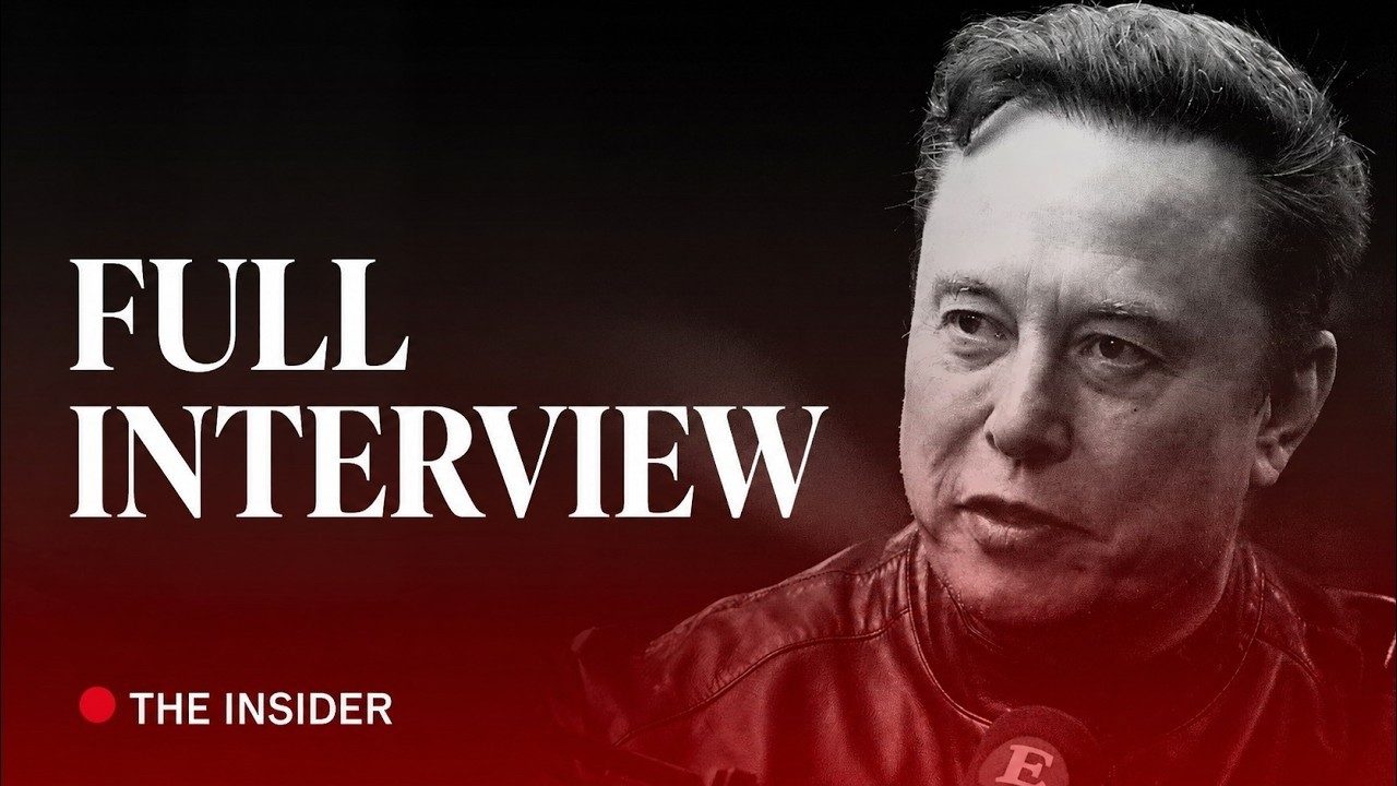 Elon Musk in the official artwork for his interview with The Economist
