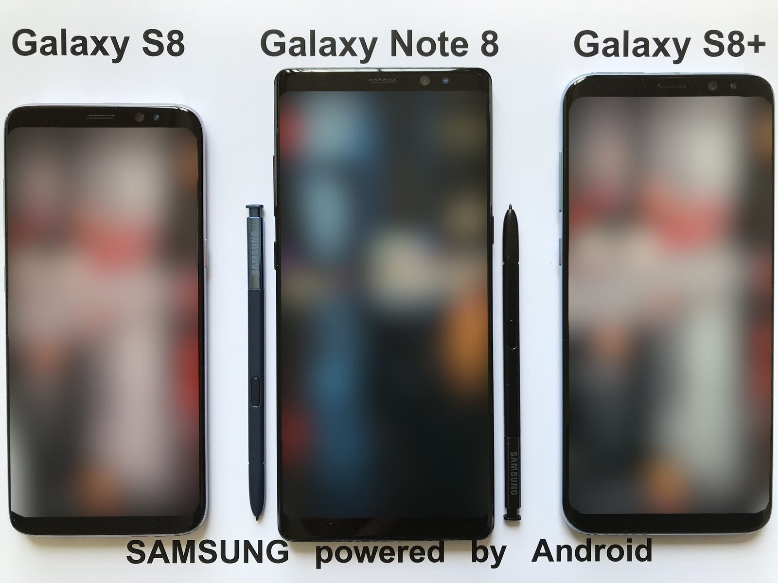 Several Android smartphones with their screens turned on