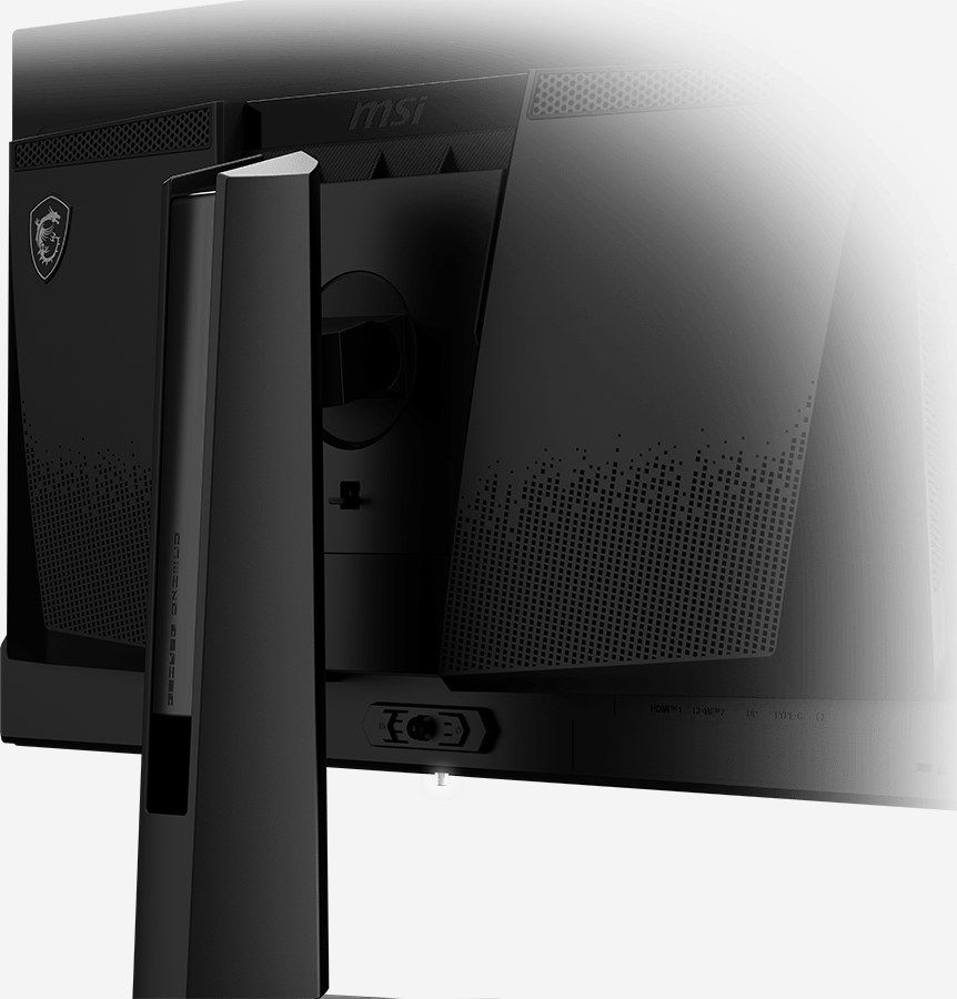 Parte trasera y soporte del monitor MSI MAG 271QPX QD-OLED