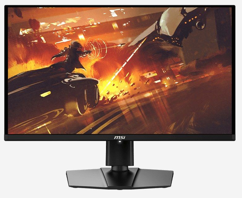 MSI MAG 271QPX QD-OLED monitor displaying an action scene
