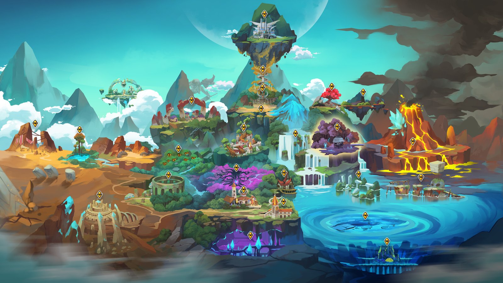 Official illustration of Raoah and its regions in Fallen Tear