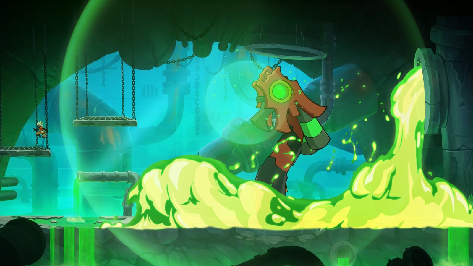 Hira in combat amid green light in Fallen Tear: The Ascension