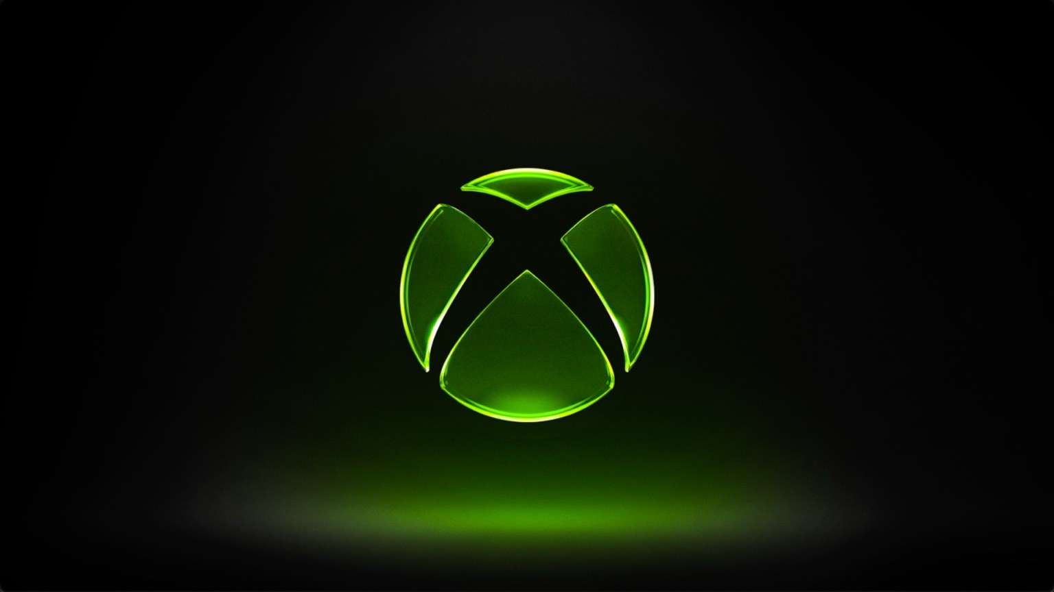 El logotipo de Xbox ilumina en verde un fondo negro