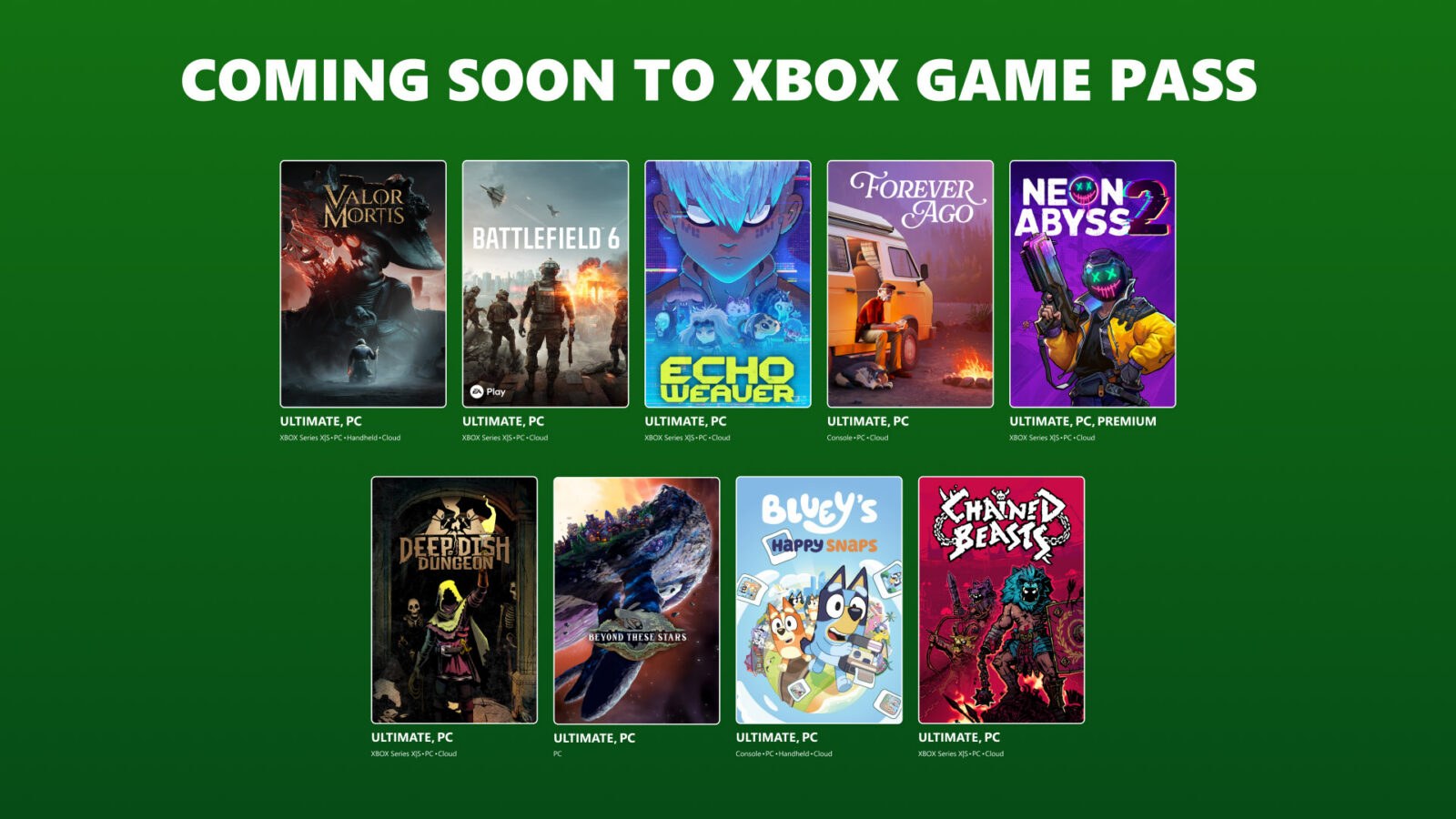 The nine announced Game Pass additions for October 2026