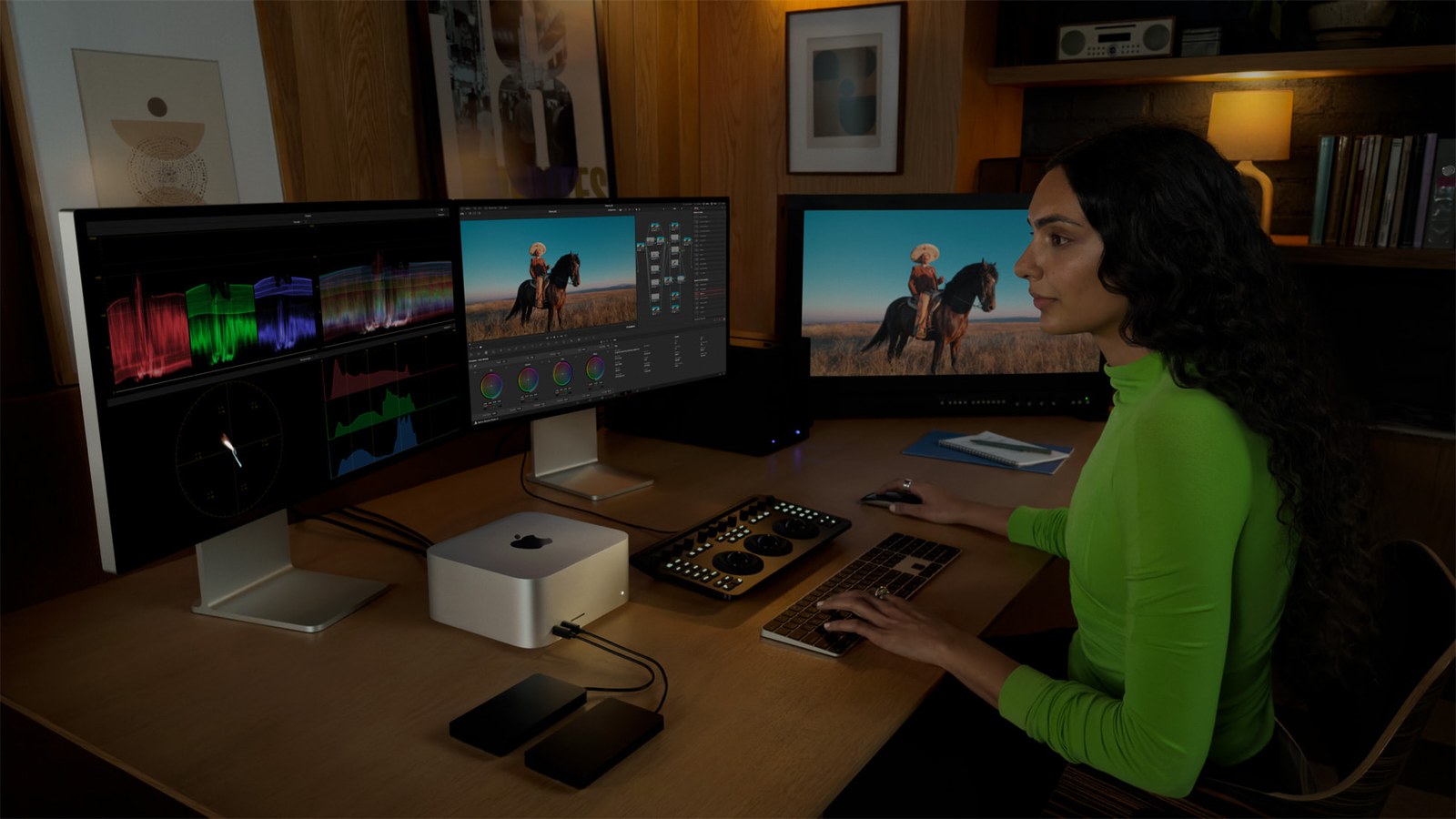 Mac Studio y Studio Display en una mesa de trabajo