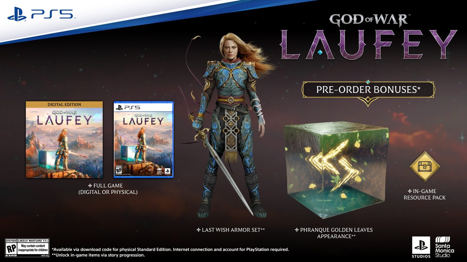 Armadura Último deseo, apariencia de Phranque y recursos incluidos con la reserva de God of War Laufey