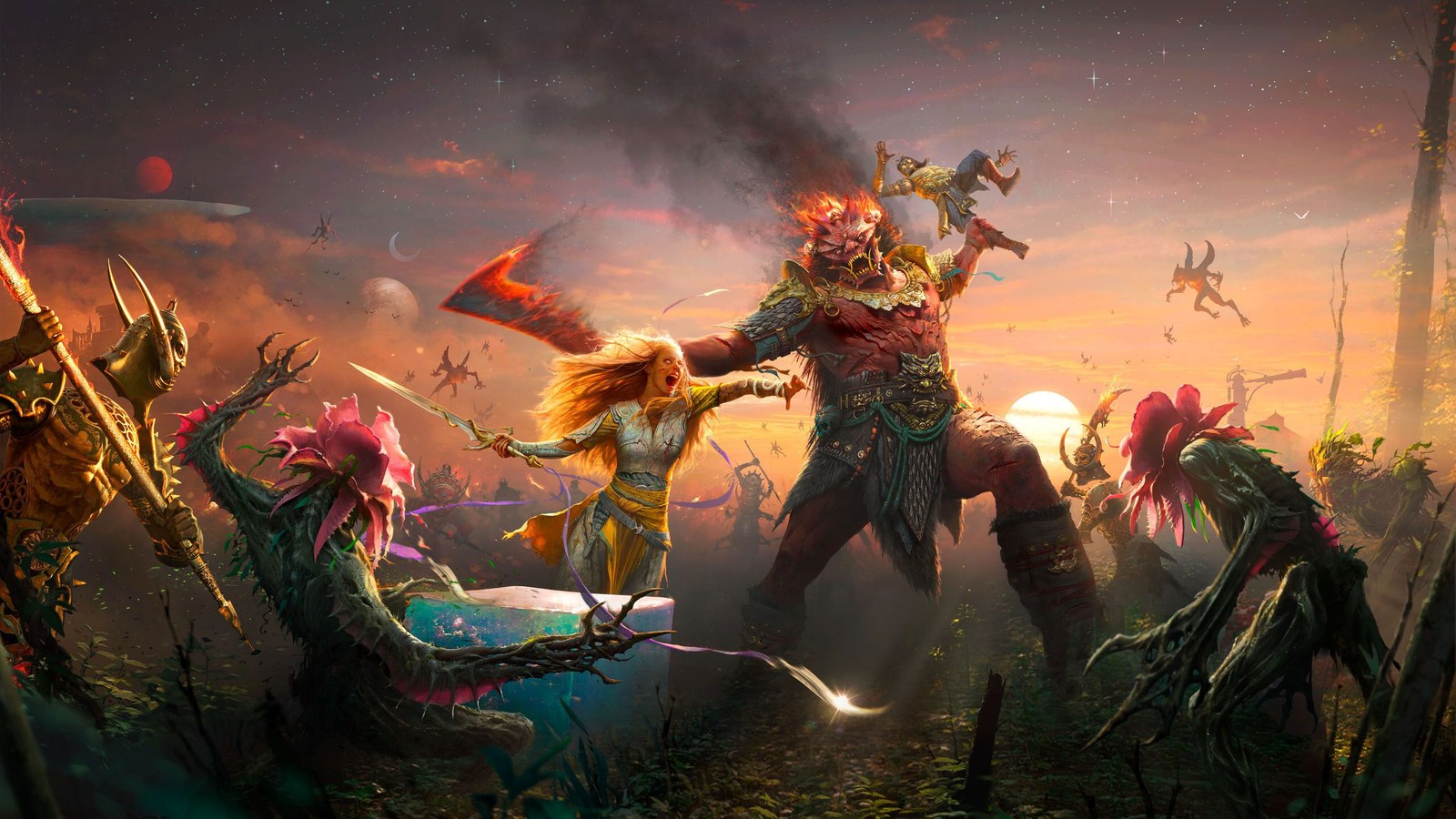 Faye combate contra enemigos en el arte oficial de God of War Laufey