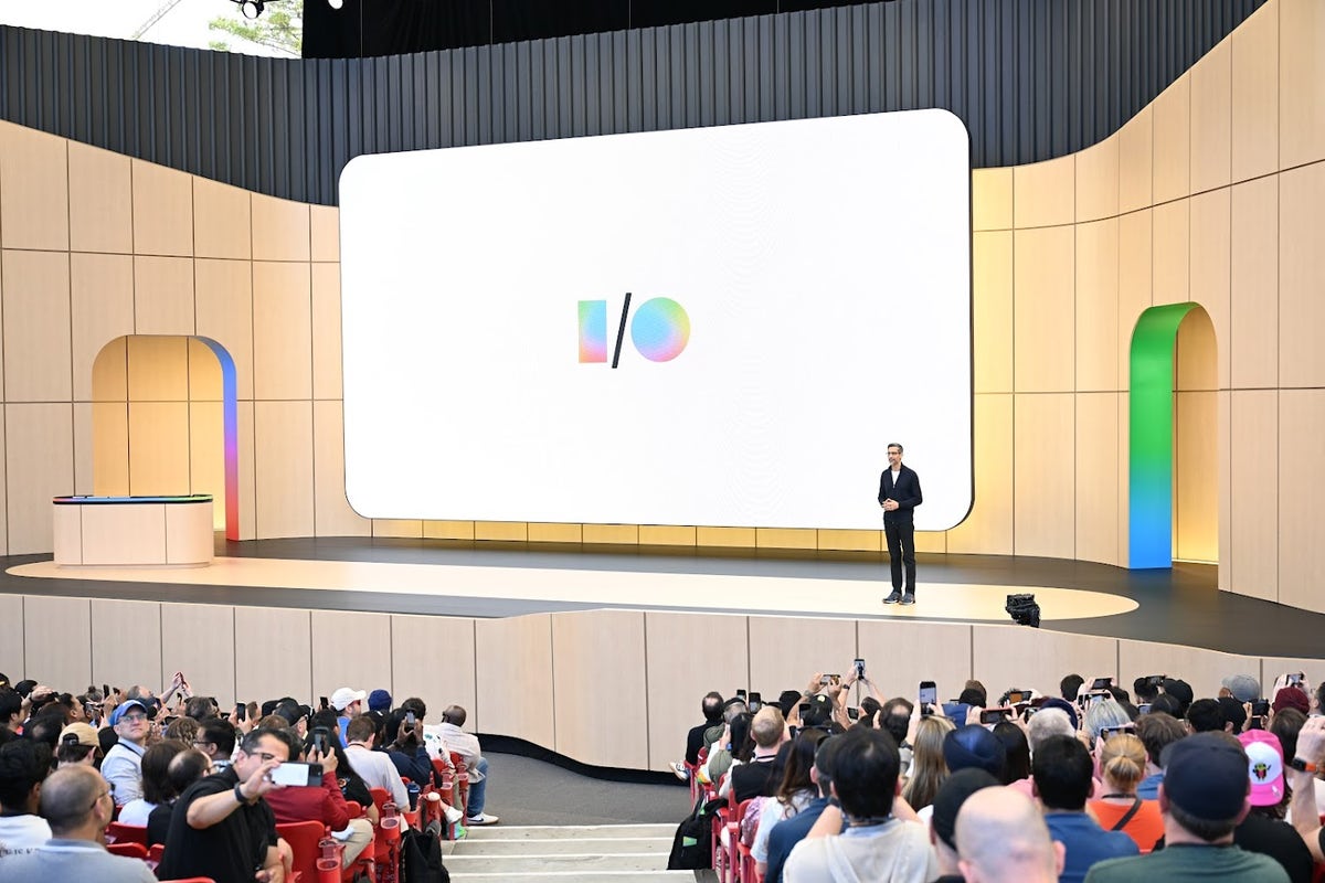 Sundar Pichai presents Google's latest AI developments at I/O 2026