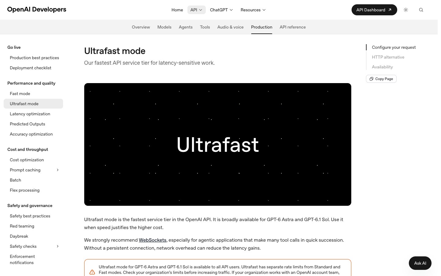 Guía oficial de OpenAI sobre el modo Ultrafast
