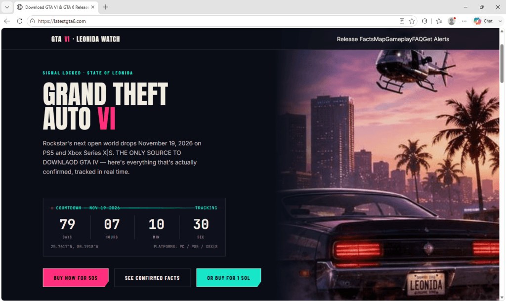 The fake GTA 6 leaked-copy page examined by Malwarebytes in September