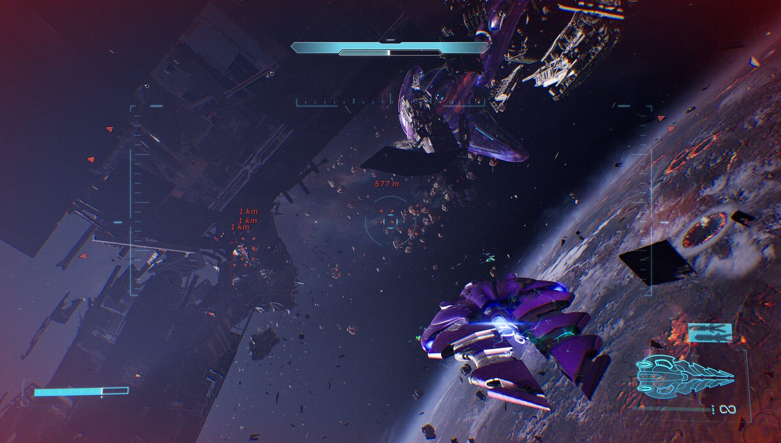 First-person space combat between Covenant craft during Halo: Campaign Evolved's Operation: METEORITE
