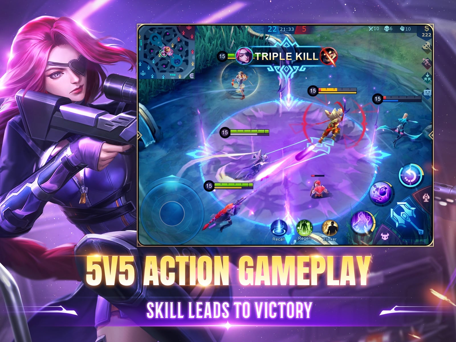 Interfaz y héroes de Mobile Legends: Bang Bang