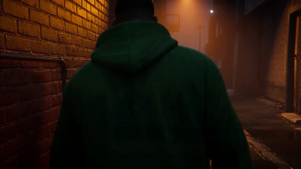 A character walks down a nighttime street in Humalike's FiveM footage