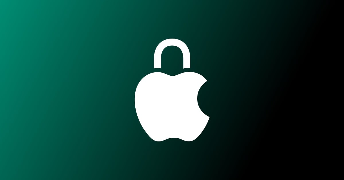 Candado con el logotipo de Apple sobre fondo verde y negro