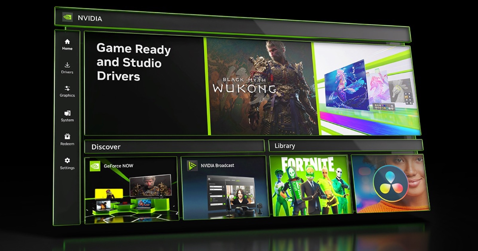 NVIDIA app showing Game Ready and Studio drivers