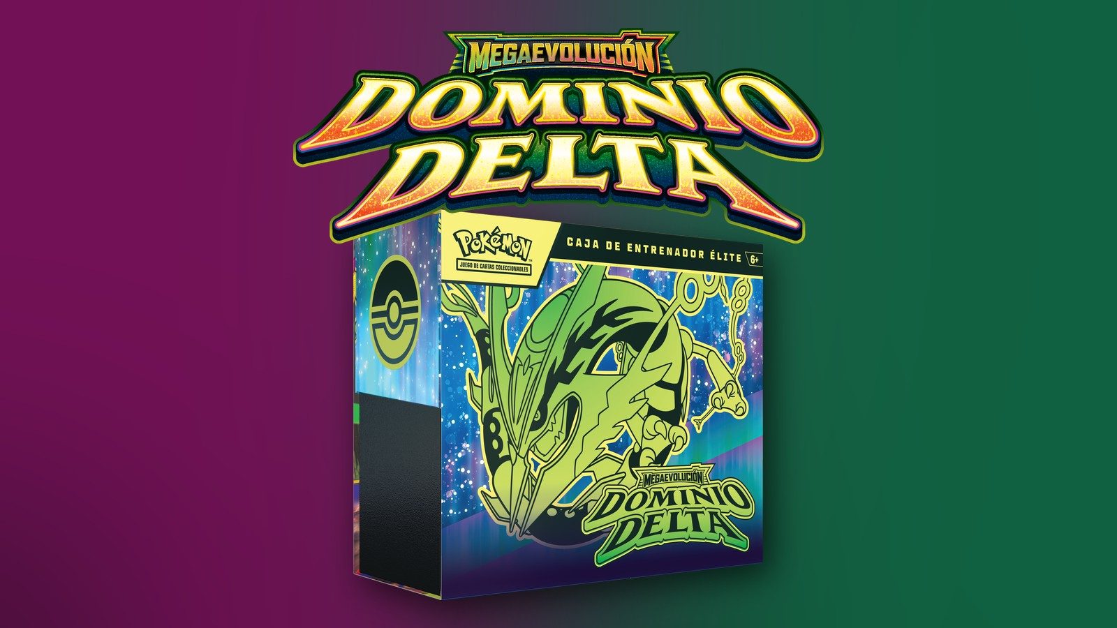 Mega Evolution—Delta Reign Elite Trainer Box with Mega Rayquaza on the front and the expansion logo above it