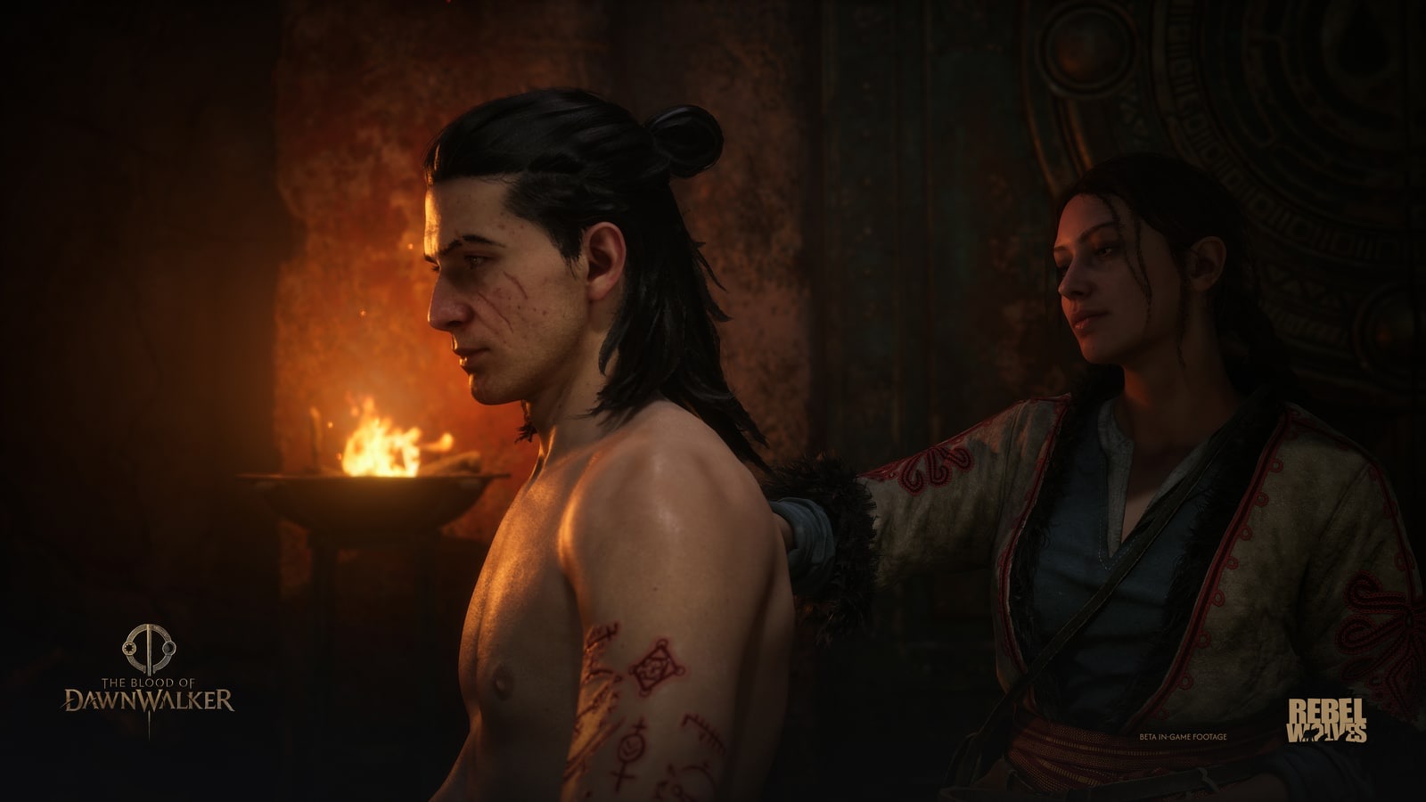 Coen alongside several characters from The Blood of Dawnwalker