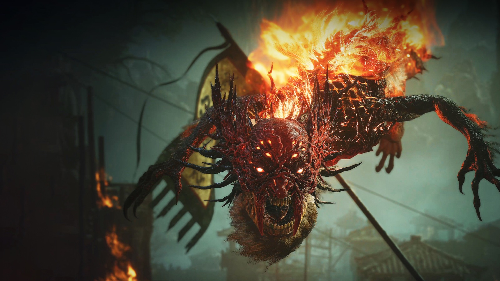 Demonic creature wrapped in flames in Wo Long 2 Wings of Ember