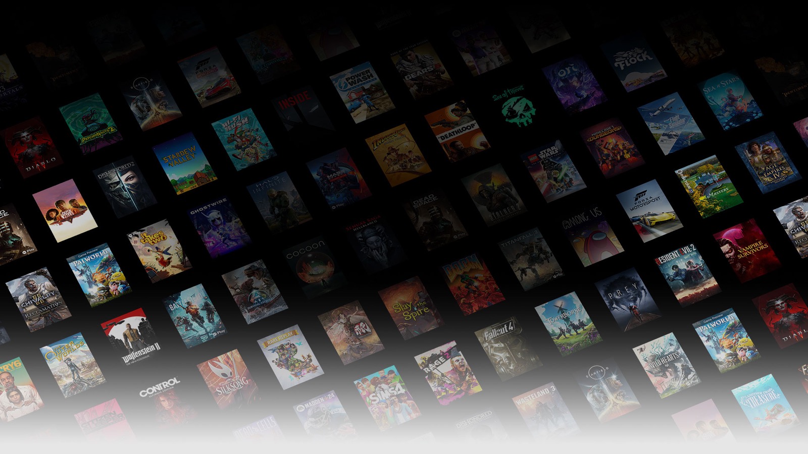 Mosaico de juegos disponibles mediante Xbox Cloud Gaming