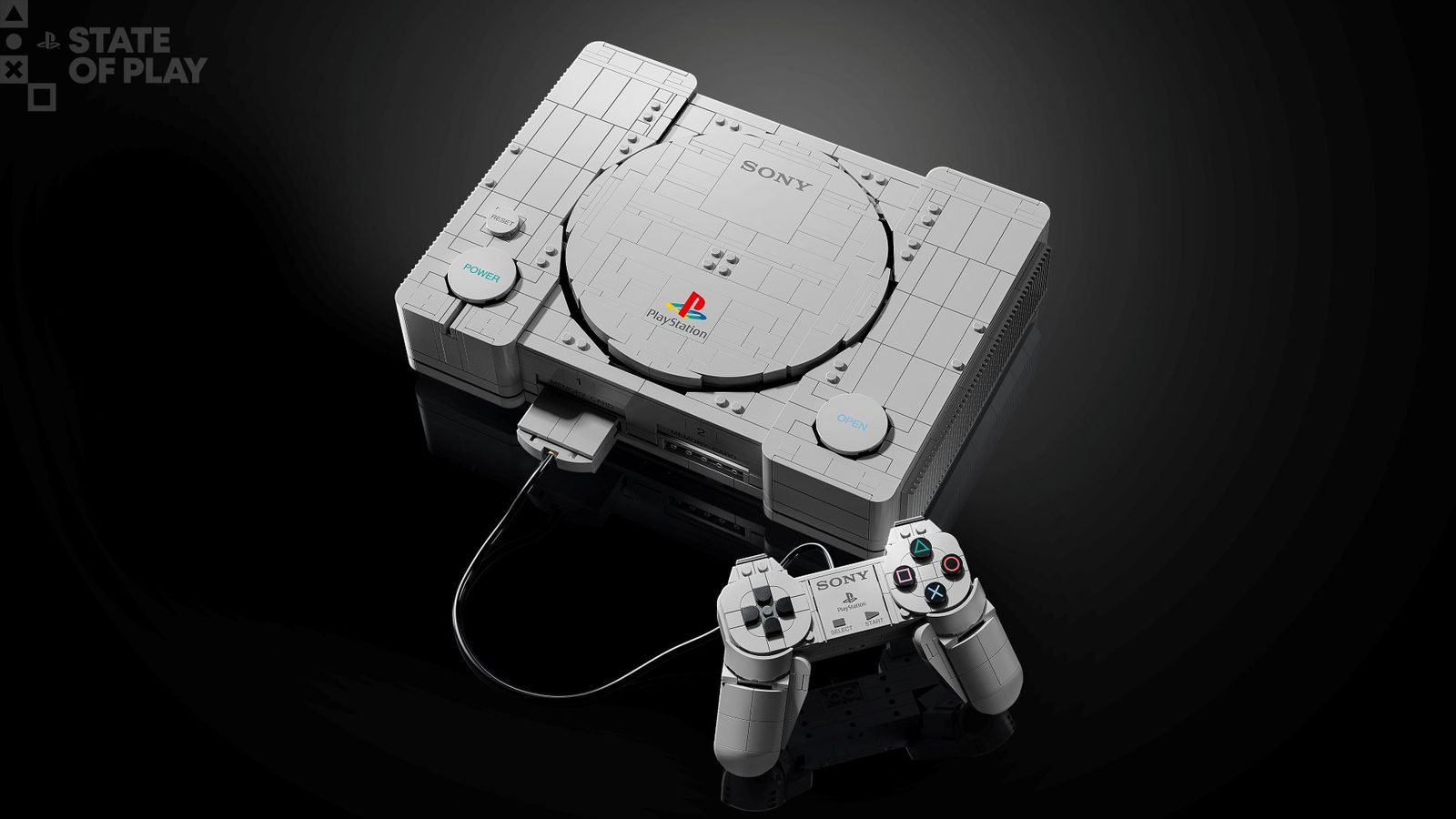 LEGO recreation of the original PlayStation and its controller