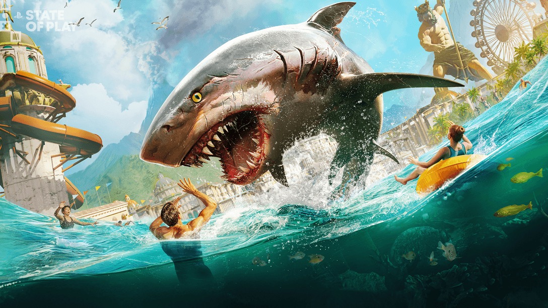 Un gran tiburón salta entre bañistas en Maneater 2