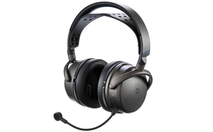 Audeze Maxwell 2 with boom microphone on a white background