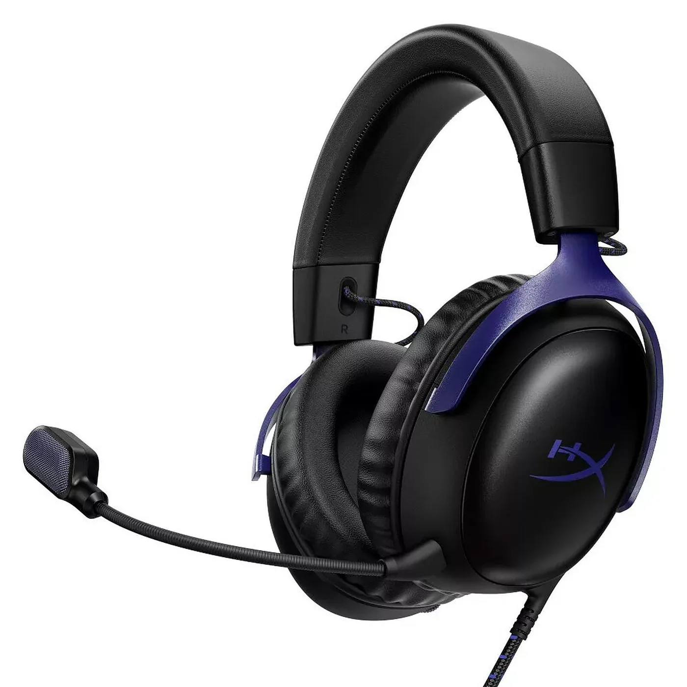 Black and purple HyperX Cloud III with detachable microphone