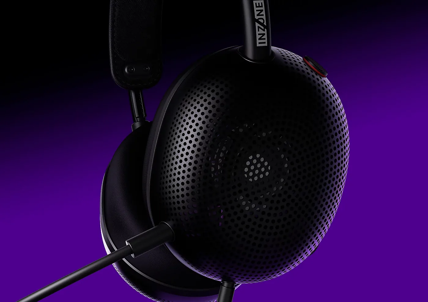 Close-up of the open ear cup on the Sony INZONE H6 Air