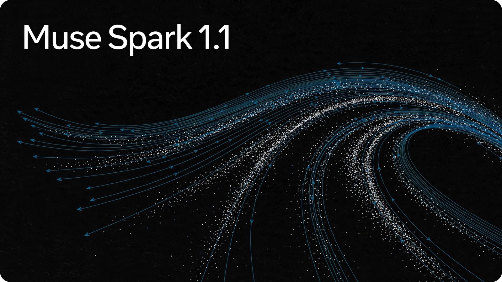 Official Muse Spark 1.1 artwork showing thousands of paths representing tasks carried out by agents