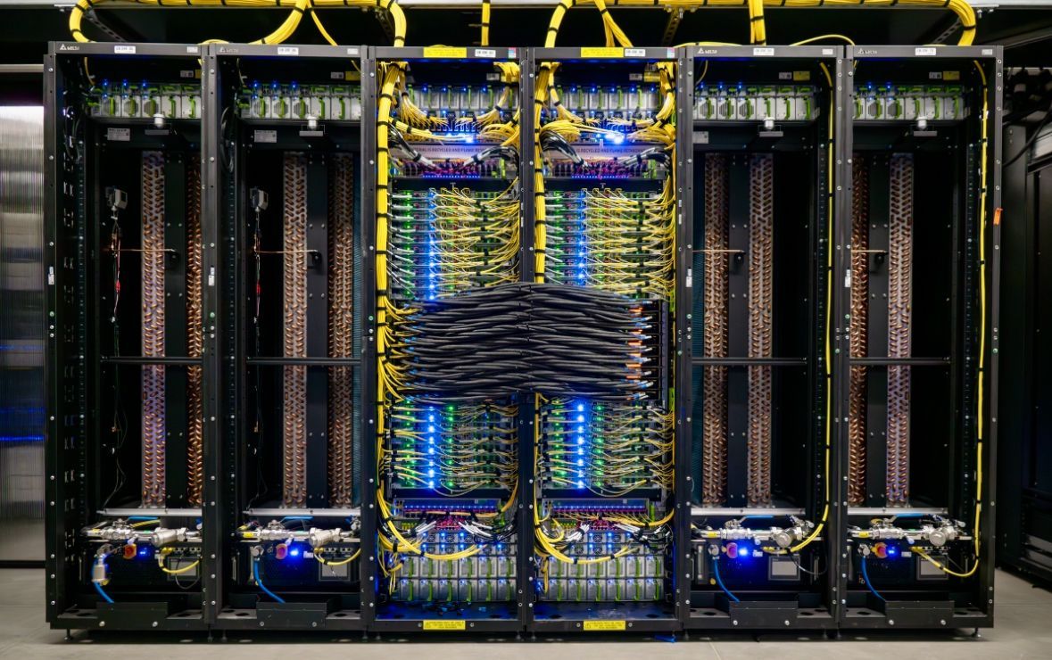 Meta Catalina rack with GB200 systems and liquid cooling