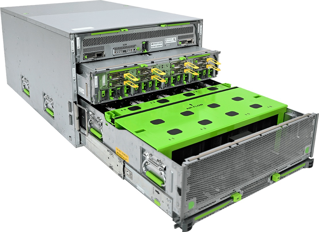 Open Meta Grand Teton server fitted with AMD MI300X accelerators