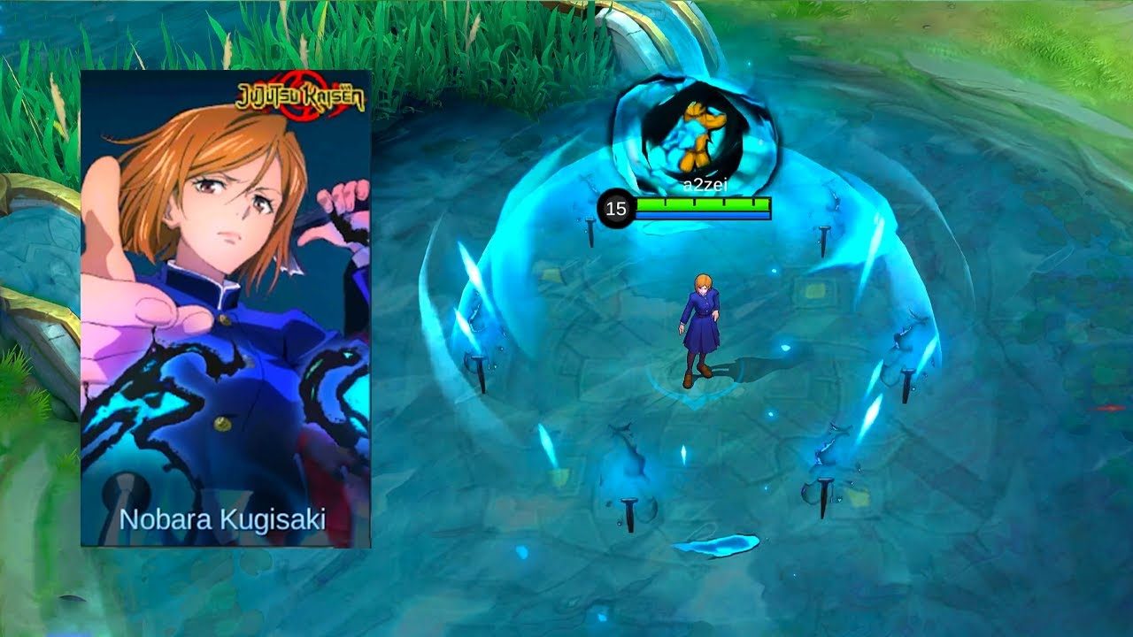 La skin de Nobara Kugisaki para Melissa desplegando su ultimate en Mobile Legends