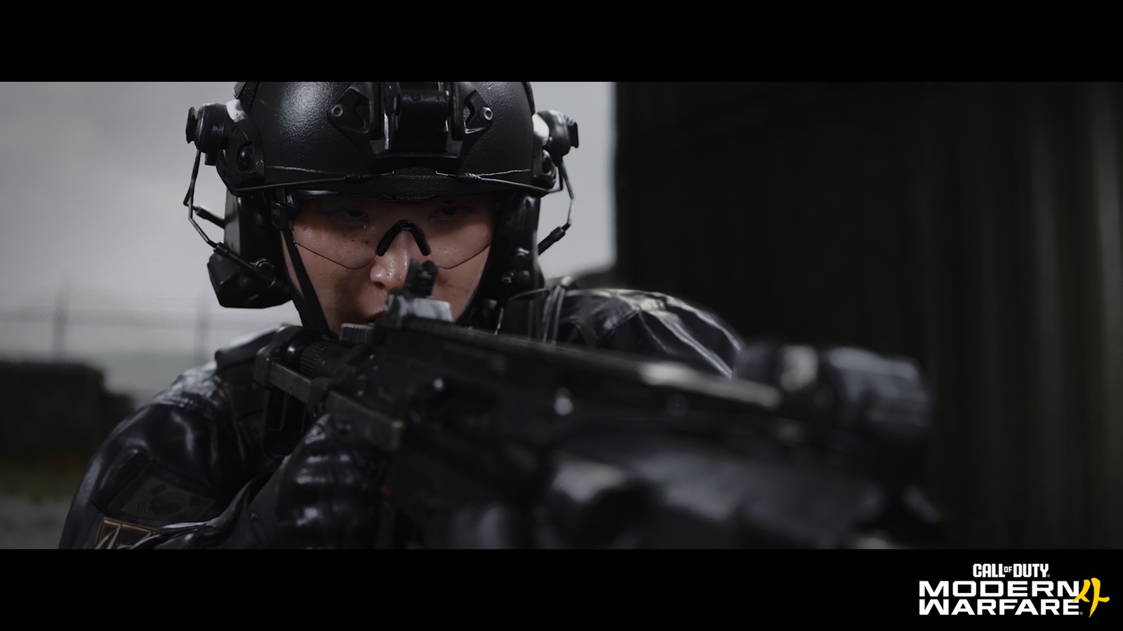 Close-up of a helmeted soldier in Modern Warfare 4