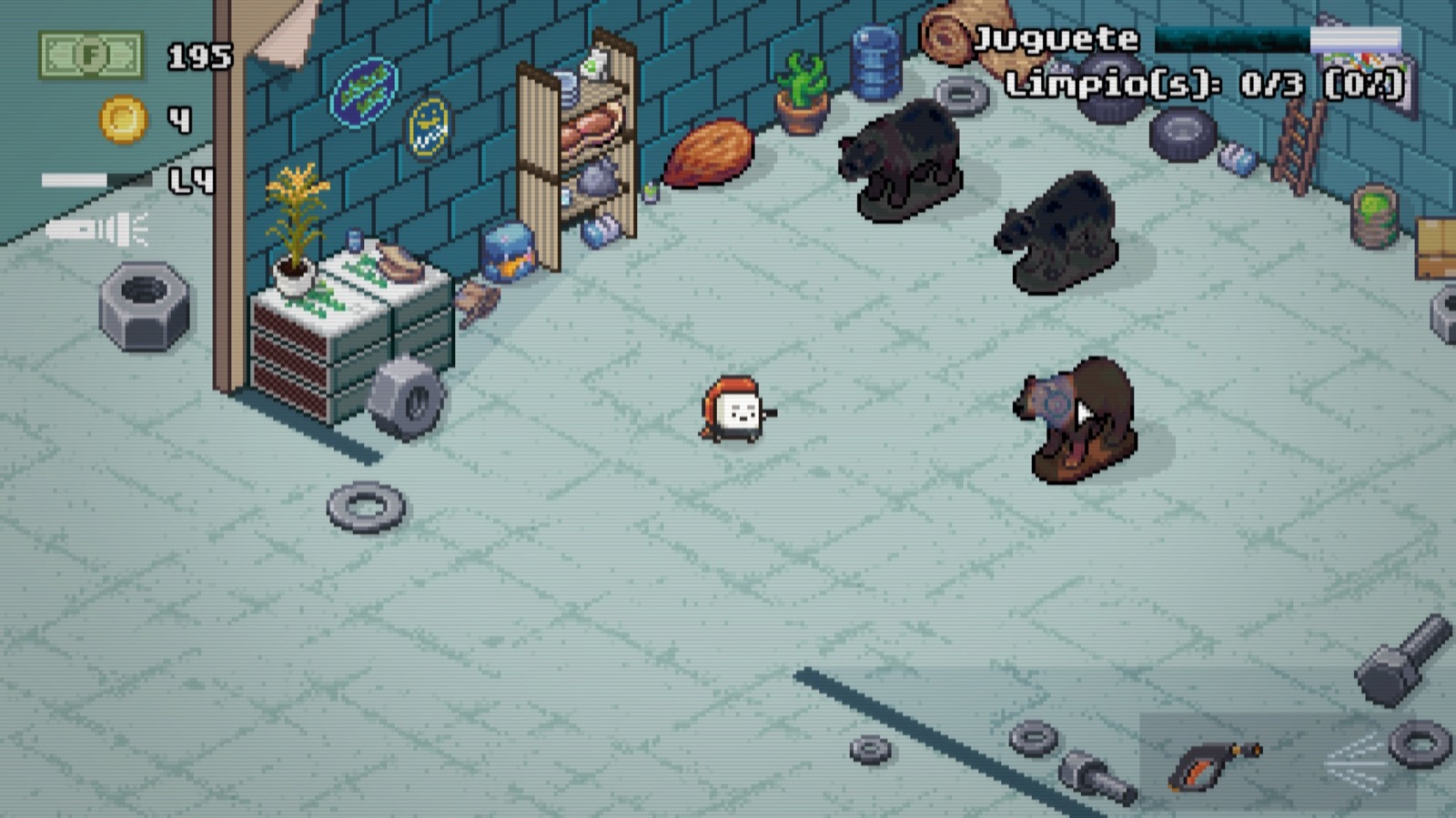 Moldwasher's sushi enters a garage filled with toys covered in grime